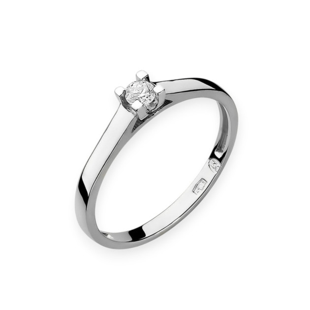 W221 B - Pierścionek złoty z diamentem 