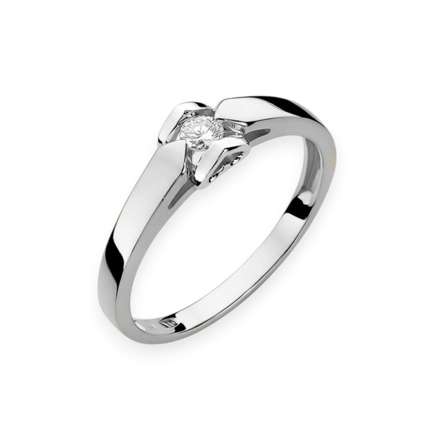 W0320 B - Pierścionek złoty z diamentem 