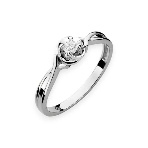W0329 B - Pierścionek złoty z diamentem 