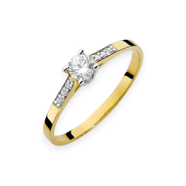 W-399/0,21CT - Pierścionek złota z diamentami 