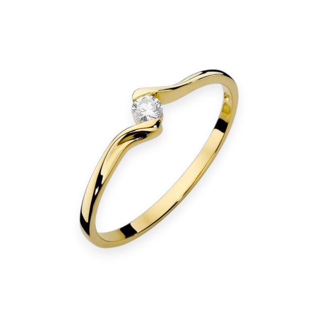 W0332 - Pierścionek złoty z diamentem