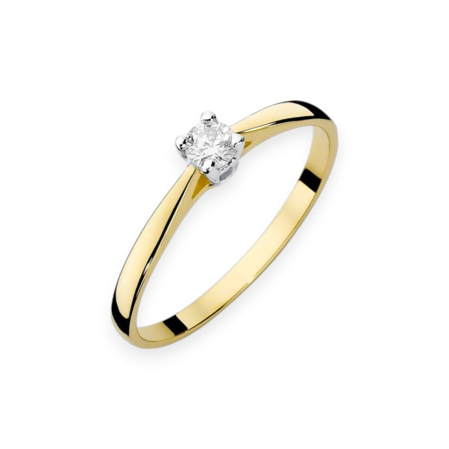 W0335 - Pierścionek złoty z diamentem