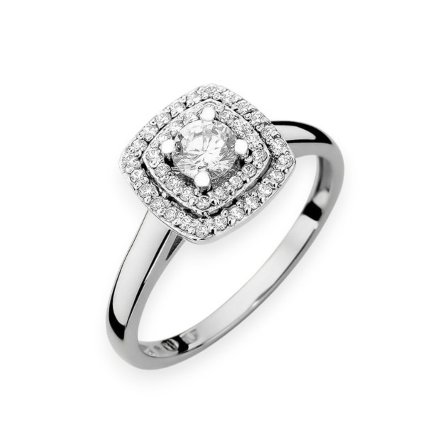 W-345 B/0,50CT - Pierścionek złoty z diamentami