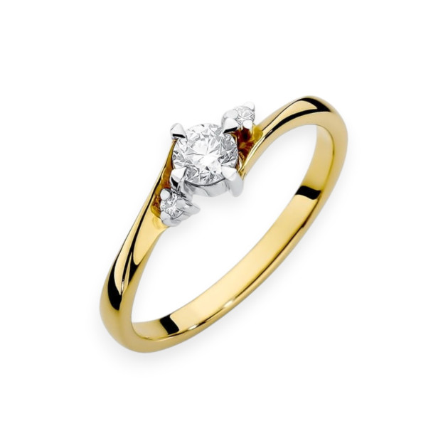 W-346B/0,27CT - Pierścionek złoty z diamentami