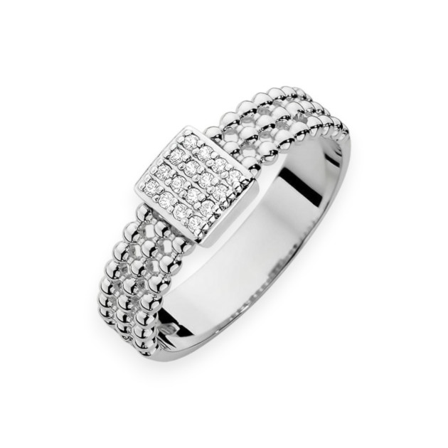 W0353 B - Pierścionek złota z diametami