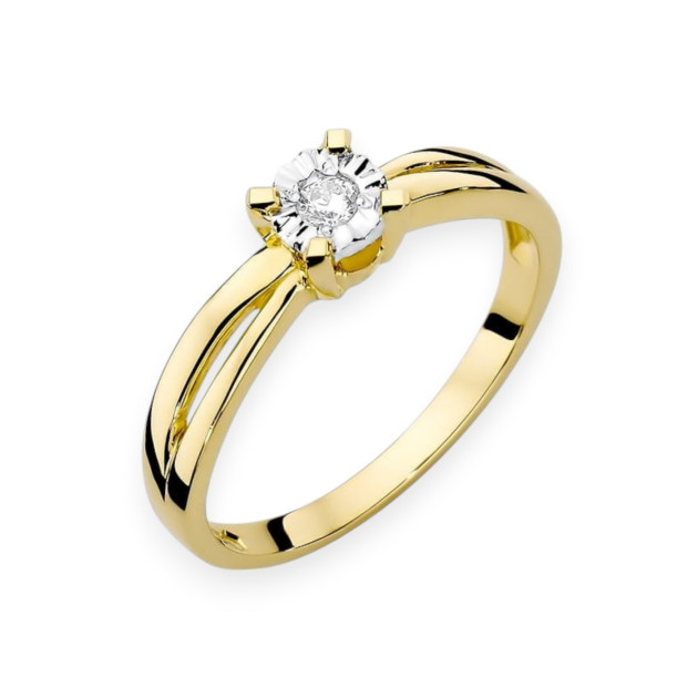 W-360/0,08CT - Pierścionek złoty z diamentem 