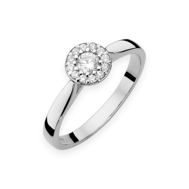 W-362 B/0,22CT - Pierścionek złoty z diamentami