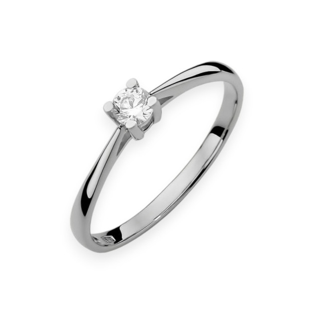 W0367 B - Pierścionek złoty z diamentem