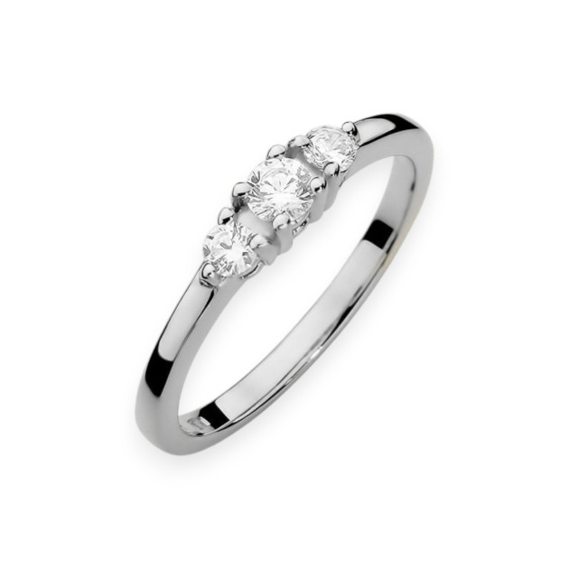 W-377 B/0,33CT - Pierścionek złoty z diamentami 
