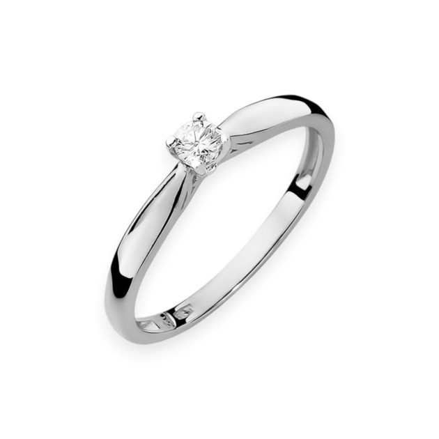 W045 B - Pierścionek złoty z diamentem