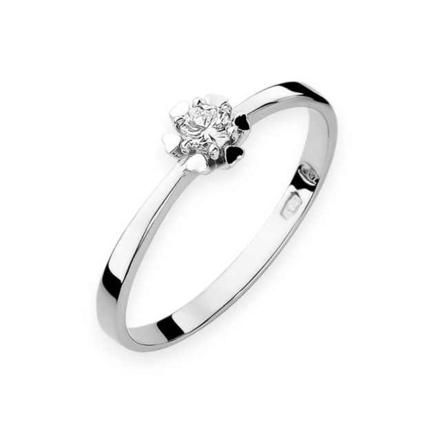 W053 B - Pierścionek złoty z diamentem