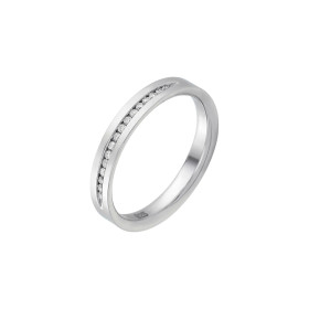 R46063-4MF(L) W - Obrączka z białego złota z diamentami