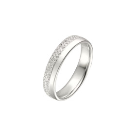 R47174-4MC(L) W - Obrączka z białego złota z diamentami