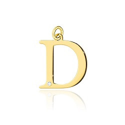 D-2/0,005ct - Zawieszka złota z diamentem - literka D