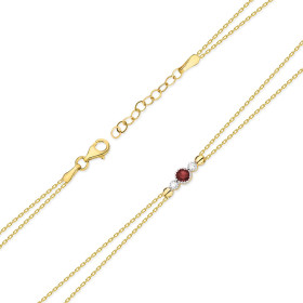 B-005/rubin - Bransoletka złota z diamentami i rubinem 