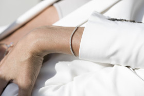 B39150 0,45CT - Bransoletka złota z diamentami  0,45ct - tenisowa