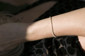 B39150 0,45CT - Bransoletka złota z diamentami  0,45ct - tenisowa