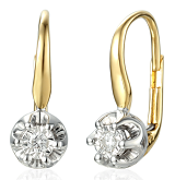 E55114 YW P - Kolczyki złote z diamentami