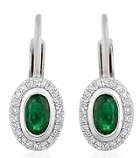 E46623 W P - Kolczyki złote z diamentami i szmaragem