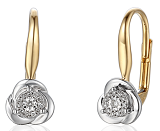 E55154 YW P - Kolczyki złote z diamentami