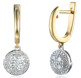 E61528 YW A - Kolczyki złote z diamentami