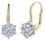 E74222 YW P - Kolczyki złote z diamentami