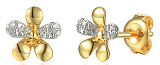 E71400 Y S - Kolczyki złote z diamentami - kwiatki