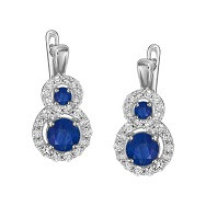 E5330-23BS - Kolczyki złote z diamentami i szafiirem 