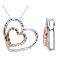 P4666-05 - Zawieszka złota z diamentami - serce