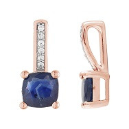 P6303-02BS Y - Zawieszka złota z szafirem i diamentami 