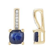 P6303-02BS Y - Zawieszka złota z szafirem i diamentami 
