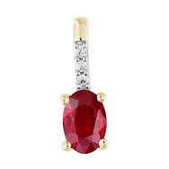 P6305-02RB Y. - Zawieszka złota z rubinem i diamentami 