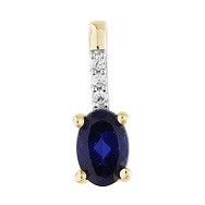 P6305-02BS Y - Zawieszka złota z szafirem i diamentami 