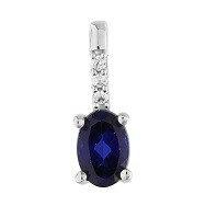 P6305-02BS Y - Zawieszka złota z szafirem i diamentami 