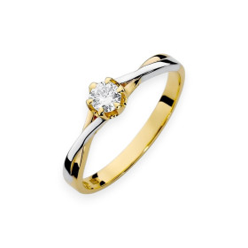 W-340B - Pierścionek złoty z diamentem 