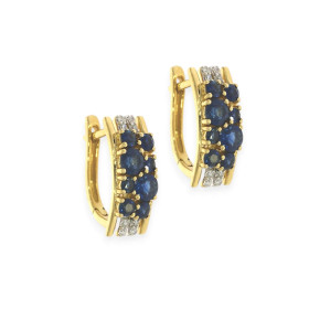 RE14556SAPY - Kolczyki złote z diamentami i szafirem