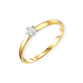 R62416 YW - Pierścionek złoty z diamentem