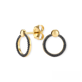 JE4340BDY - Kolczyki złote z czarnymi diamentami