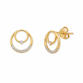 PE335353Y - Kolczyki złote podwójne kółka z diamentami