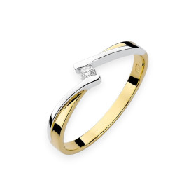 W137 - Pierścionek złoty z diamentem 