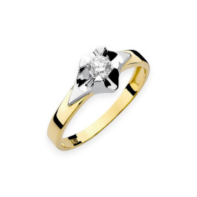 W155 - Pierścionek złoty z diamentem 