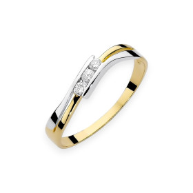 W159 - Pierścionek złoty z diamentami 